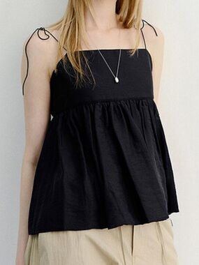 Dunst Black Tie-Shoulder Tank Top, size M, like new
